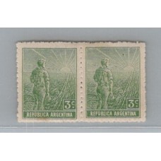 ARGENTINA 1912 GJ 330b PAREJA DE ESTAMPILLAS NUEVA CON GOMA U$ 8